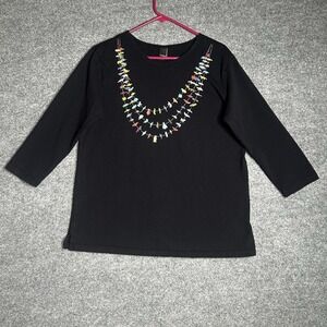 Sabaku Artwear Top Size Medium Artsy Necklace Black‎